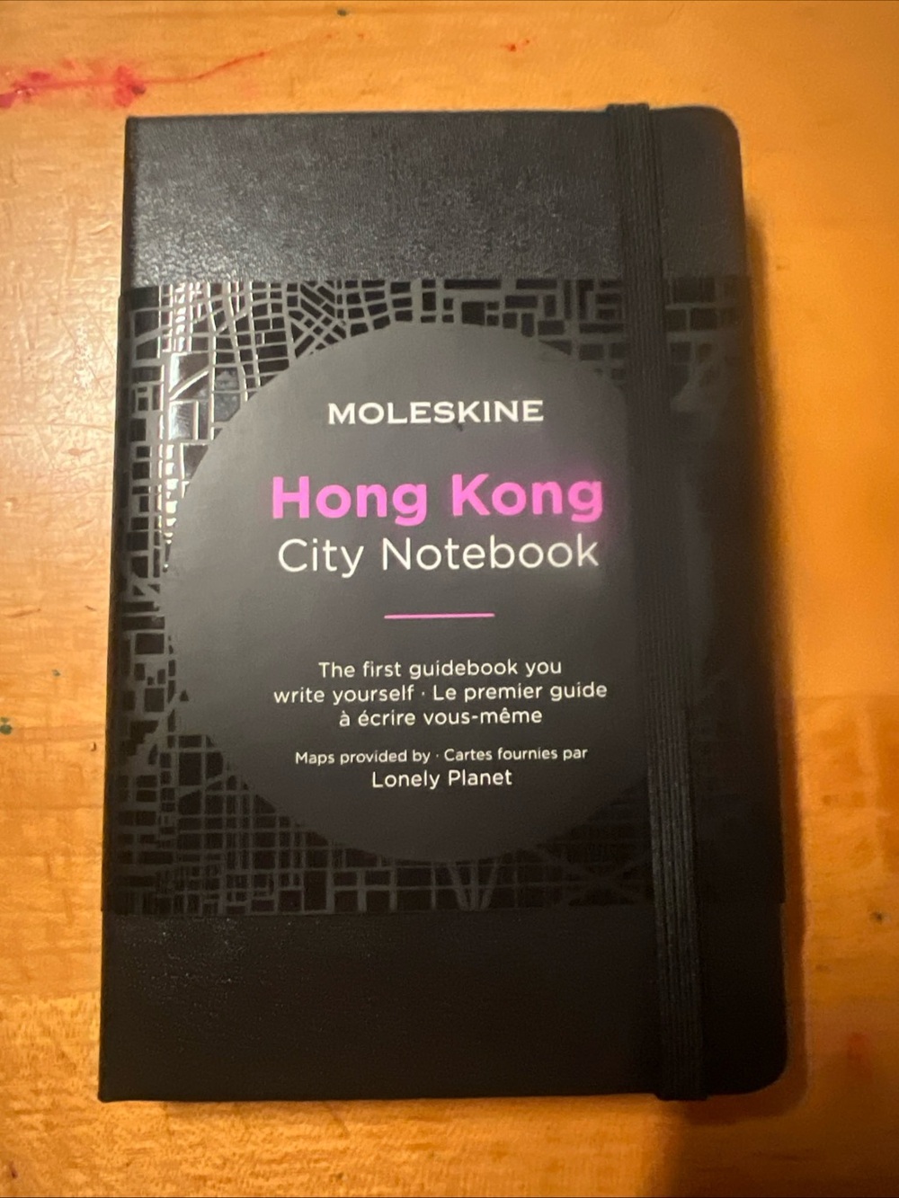 Moleskine Hong Kong City Notebook hard, 3.5”x5.5. Maps,stickers,tabbed, overlays